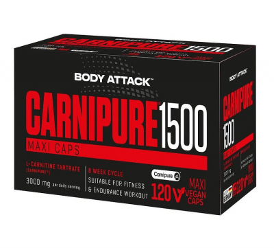 Body Attack - CARNIPURE 1500 - 120 Kapseln - MHD 11/2022
