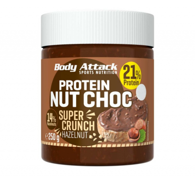 Body Attack - Protein Nut Choc Hazelnut Super Crunch Aufstrich - 250g