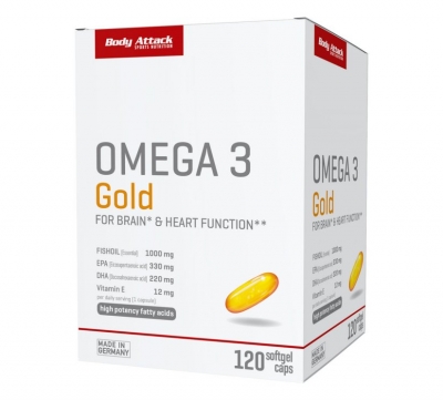 Body Attack - Omega 3 Gold - 120 Softgel Caps Body Attack - Omega 3 Gold - 120 Softgel Caps