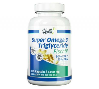 Health+ - Super Omega 3 Triglyceride Fischöl - 120 Kapseln