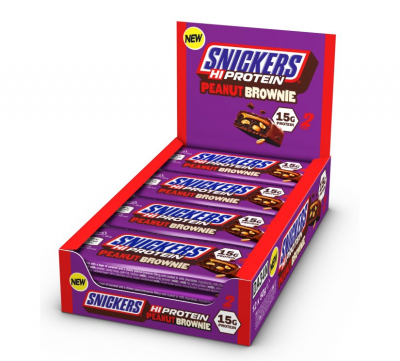 Snickers - Hi Protein Peanut Brownie Bar Riegel - Karton 12 x 50g