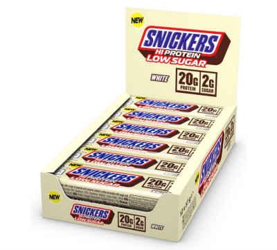 Snickers - Low Sugar High Protein White Bar Riegel - Karton 12 x 57g Snickers - Low Sugar High Protein White Bar Riegel - Karton 12 x 57g