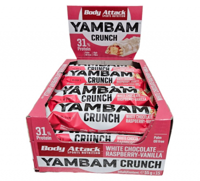 Body Attack  - YamBam Crunch Riegel - Karton 15 x 55g