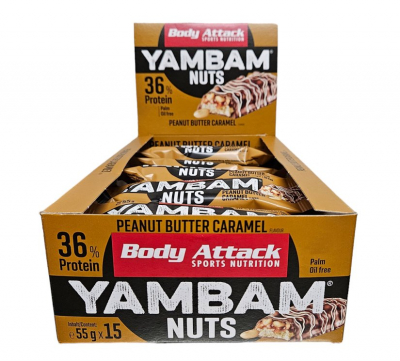 Body Attack - YamBam NUTS Riegel - Karton 15 x 55g Body Attack - YamBam NUTS Riegel - Karton 15 x 55g