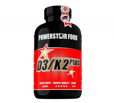 Powerstar Food - Vitamin D3/K2 Plus - 120 Kapseln Powerstar Food - Vitamin D3/K2 Plus - 120 Kapseln