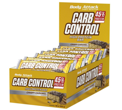 Body Attack - Carb Control Riegel - Karton 15 x 100g - MHD 05/2026 Body Attack - Carb Control Riegel - Karton 15 x 100g - MHD 05/2026