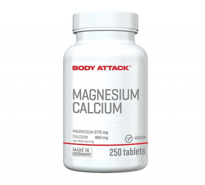 Body Attack - Magnesium und Calcium - 250 Tabletten
